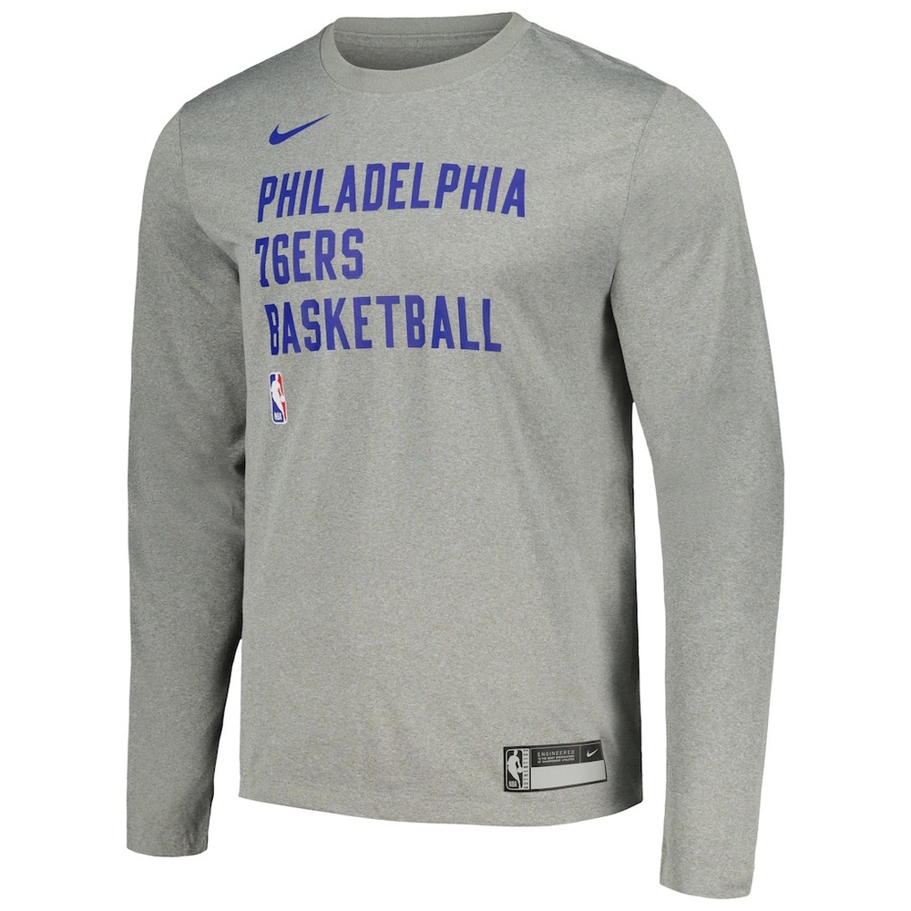 Nike Heather Gray Philadelphia 76ers 2023/24 Legend On-Court Practice tee